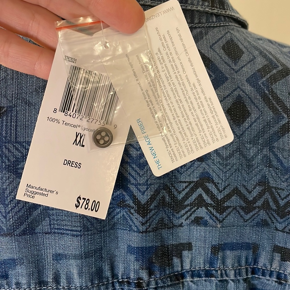 Philosophy short sleeve blue Aztec print midi dress with pockets - Picture 8 of 8